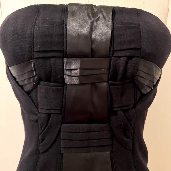BCBG MaxAzria Satin Ribbon Strapless Corset-Size S - Picture 4 of 8